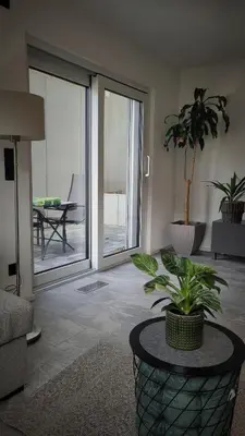 Ein Sitzbereich in der Unterkunft Ruhig gelegende Ferienwohnung an der Mosel