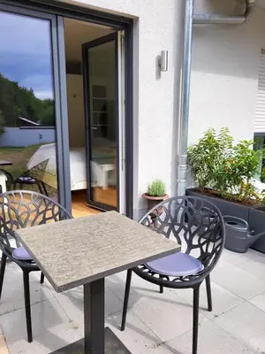 Ein Balkon oder eine Terrasse in der Unterkunft H-Apartments Lambertistraße