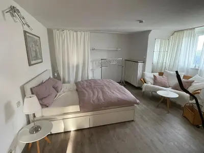 Ein Bett oder Betten in einem Zimmer der Unterkunft Ferienwohnung Körnernest
