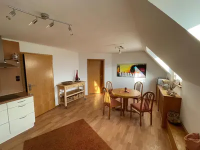 Küche/Küchenzeile in der Unterkunft Ferienwohnung Körnernest