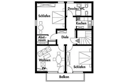 Grundriss der Unterkunft Ferienwohnung Panoramablick