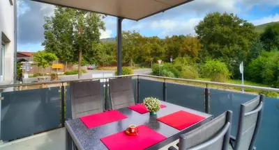 Ein Balkon oder eine Terrasse in der Unterkunft Oberhausen an der Nahe LIEBLINGSORT - Ferienappartements