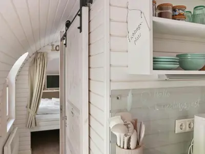 Ein Bett oder Betten in einem Zimmer der Unterkunft Iglucraft Tiny Haus im Naheland I Grill I Wasserspielpatz I W-LAN