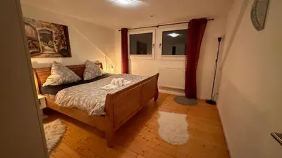 Ein Bett oder Betten in einem Zimmer der Unterkunft Möblierte Wohnung in Cochem zur Zwischenmiete für berufliche Aufenthalte keine Tourismus keine Ferienwohnung