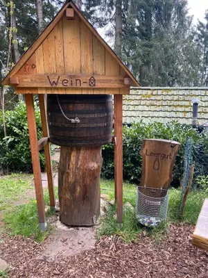 Ein Garten an der Unterkunft Ferienwohnung Zum Preußensteig I max 3 Gäste