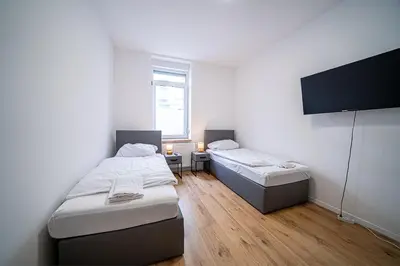 Ein Bett oder Betten in einem Zimmer der Unterkunft Monteurwohnung Andreas