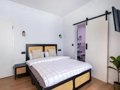 Ein Bett oder Betten in einem Zimmer der Unterkunft Apartment in Koblenz near Deutsches Eck