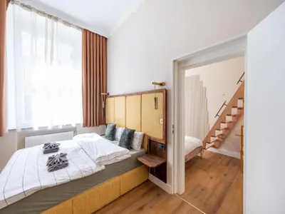 Ein Bett oder Betten in einem Zimmer der Unterkunft Apartment in Koblenz near Deutsches Eck