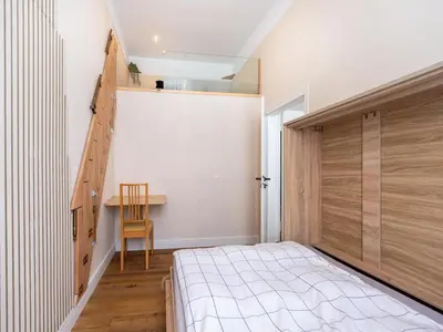 Ein Bett oder Betten in einem Zimmer der Unterkunft Apartment in Koblenz near Deutsches Eck