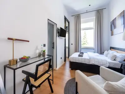 Ein Bett oder Betten in einem Zimmer der Unterkunft Apartment in Koblenz near Deutsches Eck