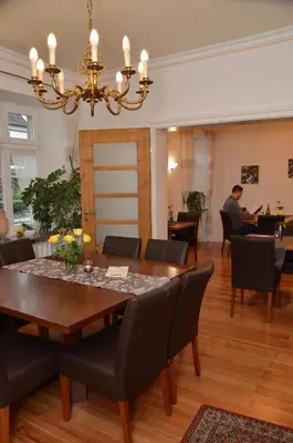 Ein Sitzbereich in der Unterkunft Seminarshof