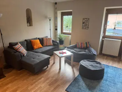 Ein Sitzbereich in der Unterkunft Ferienwohnung 