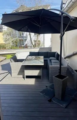 Ein Balkon oder eine Terrasse in der Unterkunft Ferienwohnung Kürenzer Auszeit
