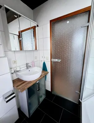 Ein Badezimmer in der Unterkunft Bahnhofsnest