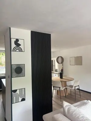 Ein Sitzbereich in der Unterkunft Ferienhaus Kronweiler