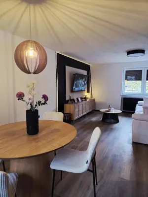 Ein Sitzbereich in der Unterkunft Ferienhaus Kronweiler