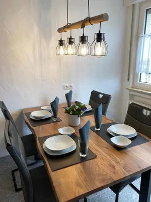 Ein Sitzbereich in der Unterkunft Ferienhaus Schmidt am Rhein