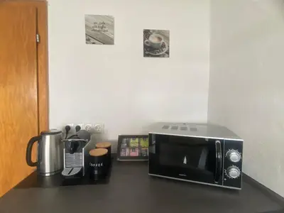 Küche/Küchenzeile in der Unterkunft Ferienhaus Schmidt am Rhein