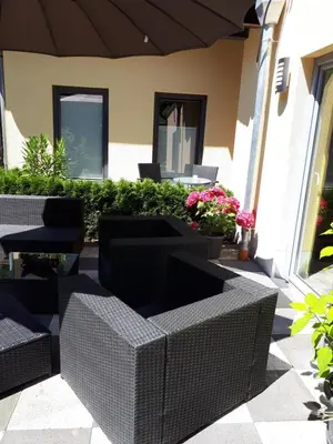 Ein Sitzbereich in der Unterkunft Gaestehaus Jufferpanorama