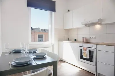 Küche/Küchenzeile in der Unterkunft NEU zentrale Wohnung Netflix Balkon 4 Gäste