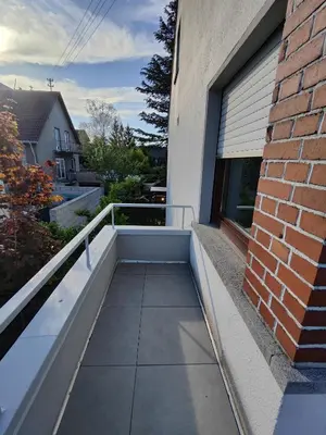 Ein Balkon oder eine Terrasse in der Unterkunft Parkblick Apartment Weißenthurm Nähe Koblenz