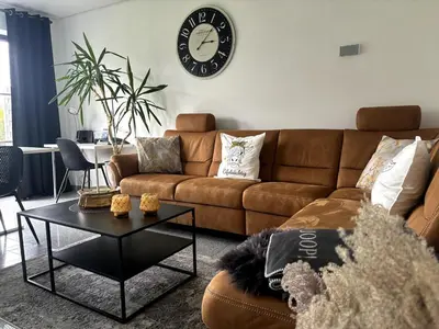 Ein Sitzbereich in der Unterkunft 5-Sterne Wohlfühl-Ferienhaus Eifellust