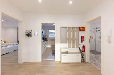 Ein Bett oder Betten in einem Zimmer der Unterkunft Ferienwohnung Sarah für 6 Gäste