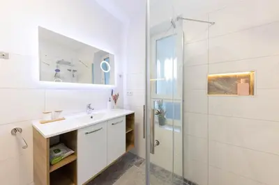 Ein Badezimmer in der Unterkunft Ferienwohnung Sarah für 6 Gäste