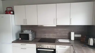 Küche/Küchenzeile in der Unterkunft Ferienwohnung Emser Hütte