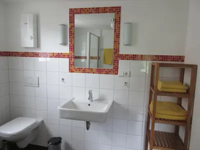 Ein Badezimmer in der Unterkunft Historisches Ferienhaus Abteistraße