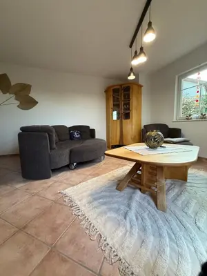 Ein Sitzbereich in der Unterkunft Ruhepol Hochwald