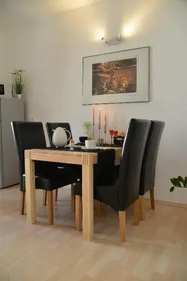 Ein Sitzbereich in der Unterkunft Sonnenhaus Ferienwohnungen