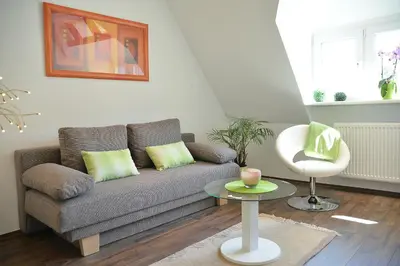 Ein Sitzbereich in der Unterkunft Sonnenhaus Ferienwohnungen