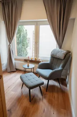 Ein Sitzbereich in der Unterkunft Ferienhaus Kapellenhof mit Infrarotsauna und vier Schlafzimmern
