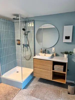 Ein Badezimmer in der Unterkunft JUPAS - Premium Apartments Trier