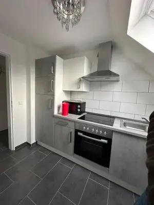 Küche/Küchenzeile in der Unterkunft Ferienwohnung JODIS