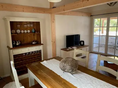 TV/Unterhaltungsangebot in der Unterkunft Ferienhaus Fachwerk Sanct Peter