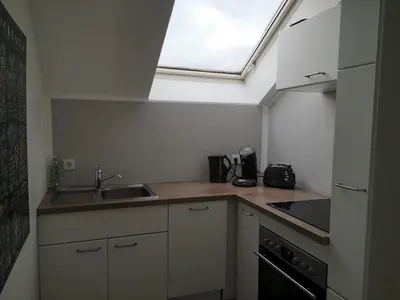 Küche/Küchenzeile in der Unterkunft Ferienwohnung 