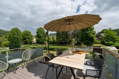 Ein Balkon oder eine Terrasse in der Unterkunft Ferienhaus Tante Martha
