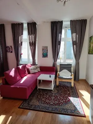 Ein Sitzbereich in der Unterkunft Ferienwohnung Barfly