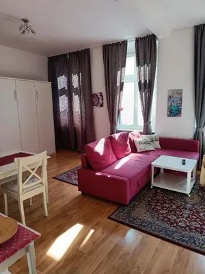 Ein Sitzbereich in der Unterkunft Ferienwohnung Barfly