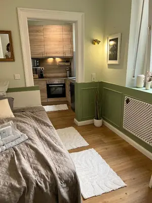Ein Bett oder Betten in einem Zimmer der Unterkunft Bar'n'Bed in der schönen Koblenzer Altstadt