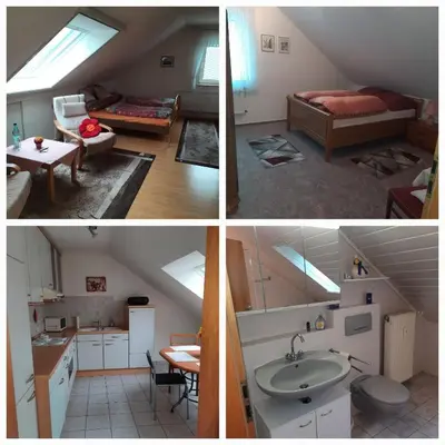 Küche/Küchenzeile in der Unterkunft Ferienwohnung mit Rheinblick 2-4 Personen