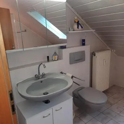 Ein Badezimmer in der Unterkunft Ferienwohnung mit Rheinblick 2-4 Personen