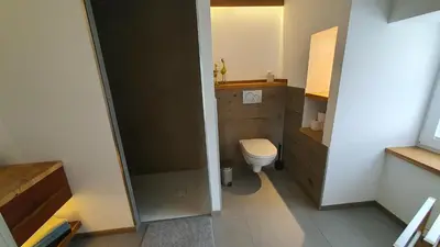 Ein Badezimmer in der Unterkunft Ferienwohnung Am Gäsbach OG