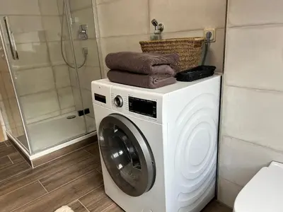 Ein Badezimmer in der Unterkunft Ferienwohnung Hafenblick