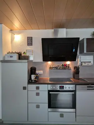 Küche/Küchenzeile in der Unterkunft Ferienhaus An der Quell