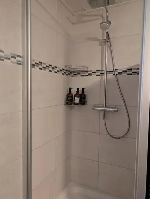 Ein Badezimmer in der Unterkunft Ferienhaus An der Quell