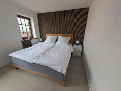 Ein Bett oder Betten in einem Zimmer der Unterkunft Charmantes Haus in Bad Ems