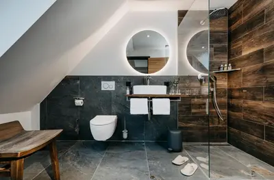 Ein Badezimmer in der Unterkunft Hammesmühle Landgasthof